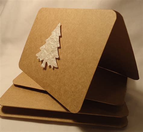 Kraft paper christmas cards. christmas tree cards. kraft paper. tree c ...