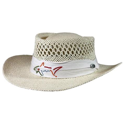 Greg Norman Men's Straw Hat - White Golfballs.com