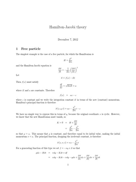 The Hamilton Jacobi equation | Hamiltonian Mechanics | Applied Mathematics