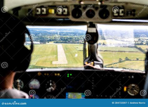 Landing Aircraft Flightdeck View Stock Image - Image of business ...