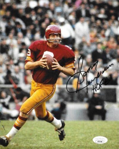 Sonny Jurgensen signed Washington Redskins 8x10 photo W/ HOF Inscription #5 JSA | Autographia