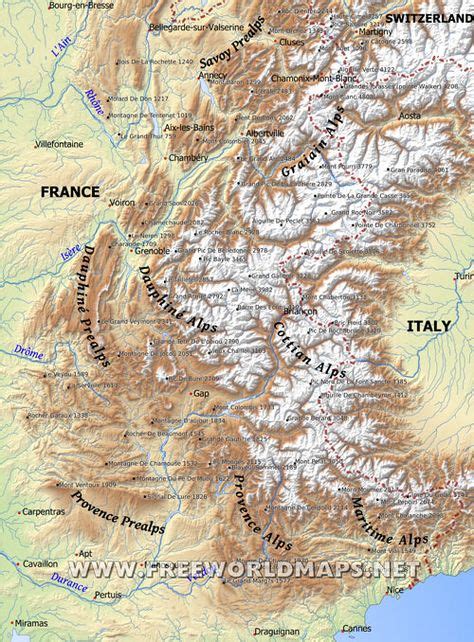 French Alps map | French alps, Map, Alps