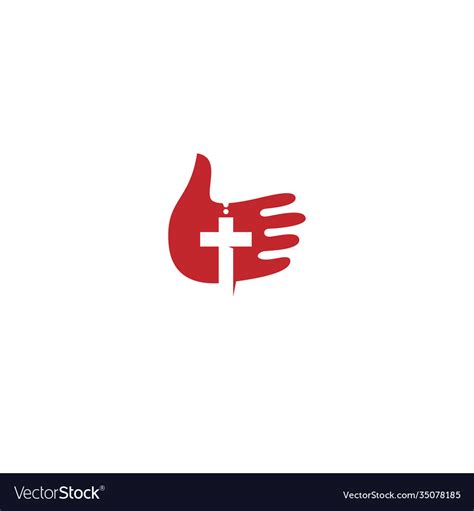 God hand with cross logo design Royalty Free Vector Image