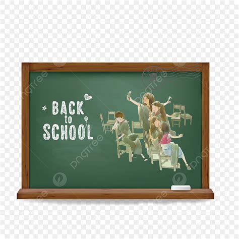 Classroom Blackboard PNG Image, School Season Classroom Blackboard Cartoon Border Blackboard ...