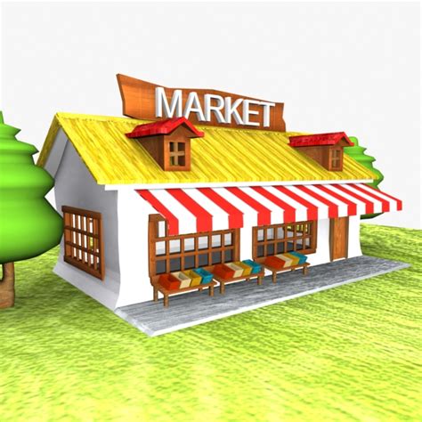 Cartoon Market 3D Model $13 - .3ds .fbx .unknown .obj .max - Free3D