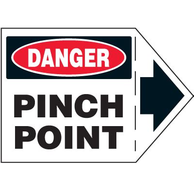 Machine Safety Arrow Labels - Danger Pinch Point | Emedco