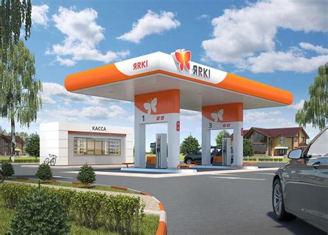 Design of gas station "Ярки" on Behance | Filling station, Gas station ...