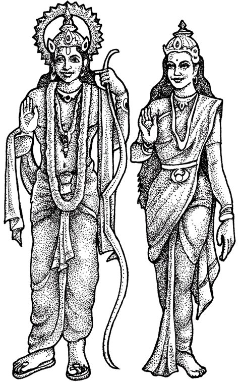 God Coloring Pages Of Ram And Sita On Diwali | Coloring | Sketches ...