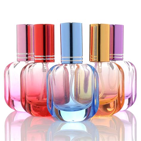 Custom Logo Fancy Elegant Colorful Premium Flat Round Glass Perfume ...