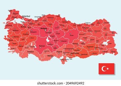 Vector Image Turkey Regions Map Stock Vector (Royalty Free) 2049692492 ...