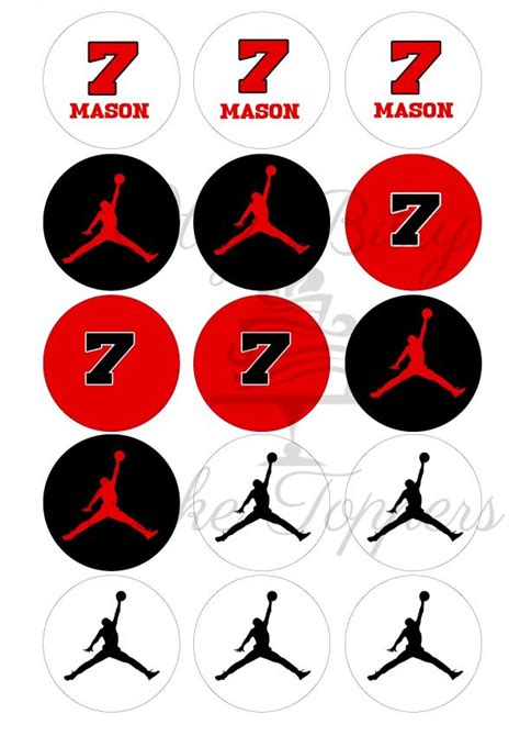 Michael Jordan Basketball Edible Cupcake / Cookie Toppers - Itty Bitty Cake Toppers