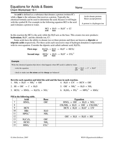 Acid Base Reactions Worksheet – Imsyaf.com