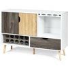 Costway Mid-century Buffet Sideboard Wooden Storage Cabinet W/ Wine ...