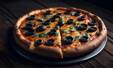 Premium AI Image | Delicious cheese pizza consists of olives