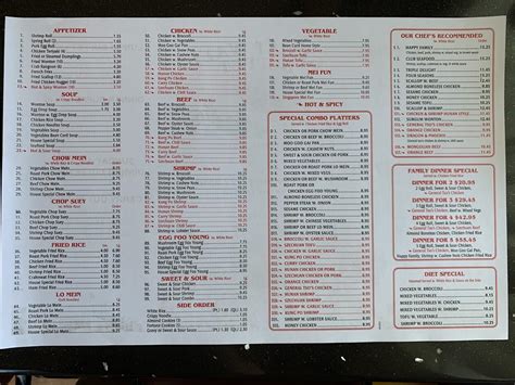 Menu at Great Wall Buffet restaurant, Standish