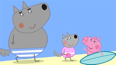 PEPPA PIG AT THE BEACH WITH WENDY WOLF COLORING 小豬佩奇最新第八季 好朋友去沙灘玩 簡筆畫 - YouTube