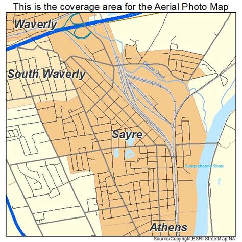 Aerial Photography Map of Sayre, PA Pennsylvania