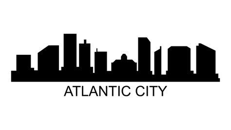 Atlantic city skyline illustrated on a white background 4794492 Stock ...