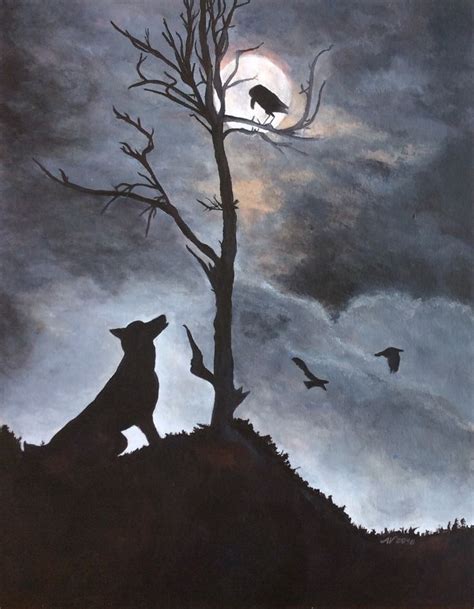 Night of the full moon. Acrylics on paper 50 x 64 | Acrylic painting ...