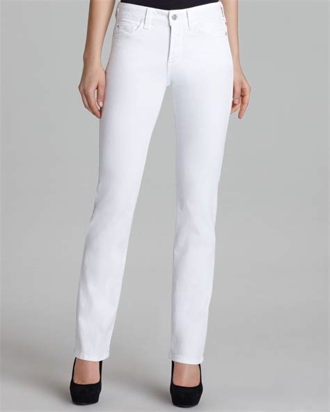 Lyst - Nydj Marilyn Straight Leg Jeans in Optic White in White