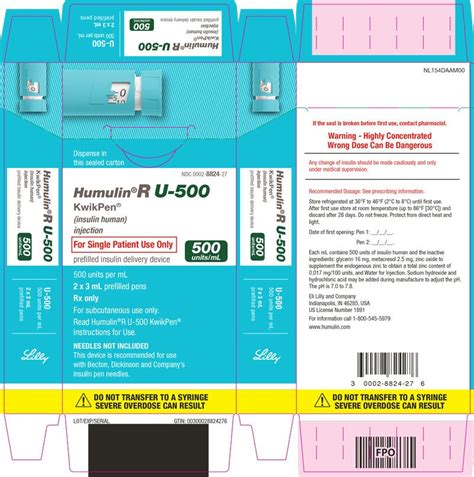 U 500 Insulin Chart