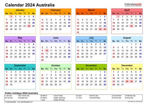 2024 Australian Calendar - Emmi Norine