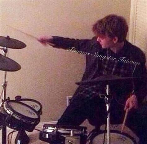 Thomas Brodie Sangster Playing the Drums