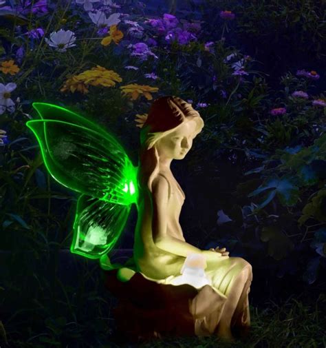 Solar Angel Fairy Figurine Lights With Color Changing Butterfly Wings ...