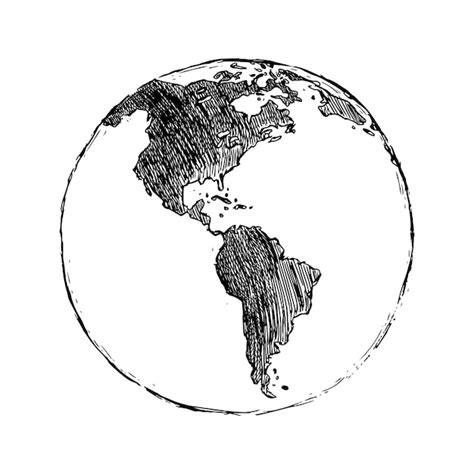 Premium Vector | Vector Black Sketch Globe Illustration Isolation on White Background Hand Drawn ...