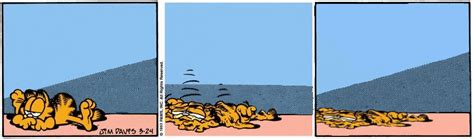 This peculiar comic where Garfield simply deflates. Jim davis has never offered an explanation ...