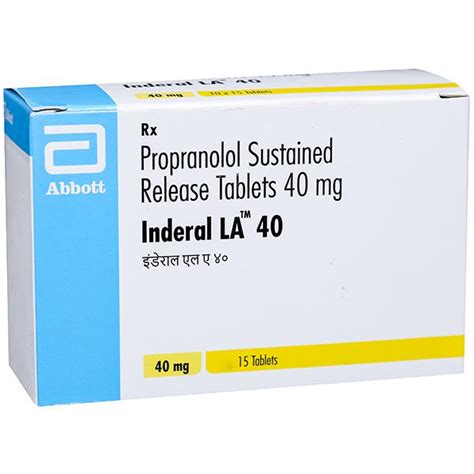 Buy Inderal LA 40 mg Tablet (15 Tab) Online at Best price in India ...