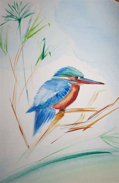 BLUE BIRD | Watercolor drawing, Abstract artwork, Painting