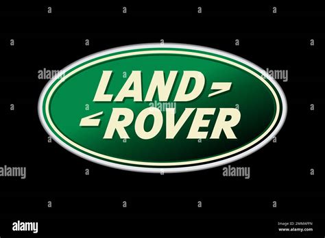 Land Rover, black background, logo, brand name Stock Photo - Alamy