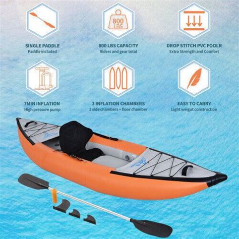 Inflatable Kayak Set with Paddle & Air Pump Foldable Fishing Touring Kayaks US | eBay ...