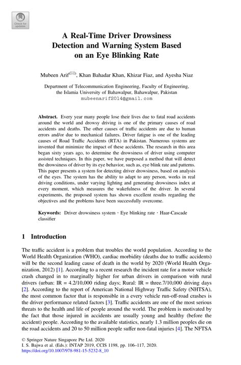 (PDF) A Real-Time Driver Drowsiness Detection and Warning System Based on an Eye Blinking Rate