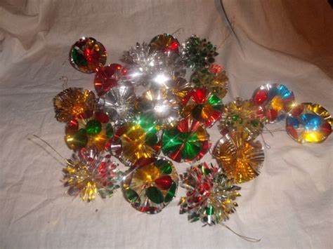 22 vintage foil christmas tree ornaments wreath aluminum