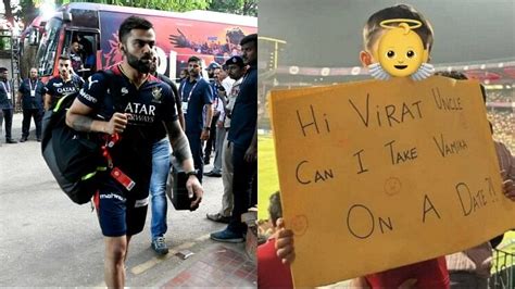 Ipl 2023: Fan Reaches With Poster Of Taking Virat Kohli Daughter Vamika On A Date! Know The ...