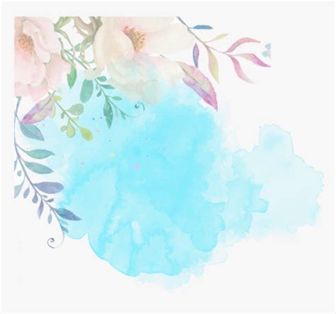 #blue #watercolour #flower #background #remix #vjaii - Watercolor Pastel Flowers Png ...