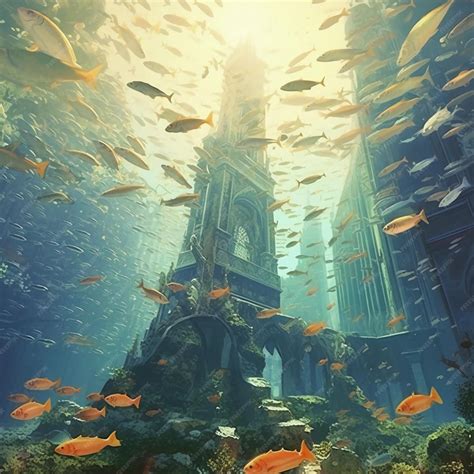 Premium AI Image | The underwater city of atlantis