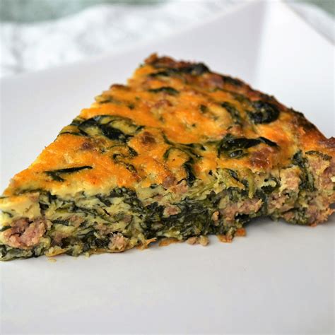 Crustless Quiche with Spinach and Turkey Sausage - Sum of Yum