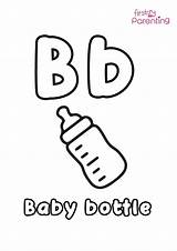 B For Baby Bottle Coloring Page Kids  FirstCry Parenting sketch template