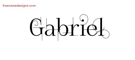 Decorated Name Tattoo Designs Gabriel Free - Free Name Designs