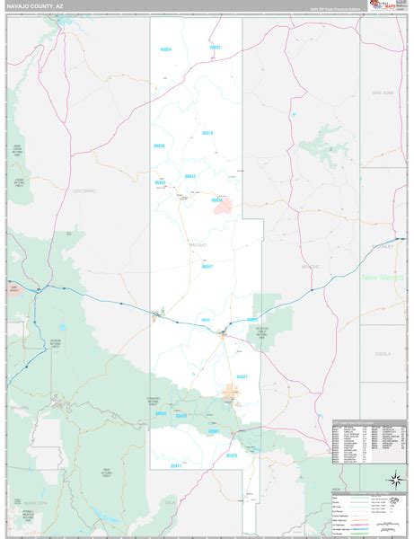 Navajo County, AZ Wall Map Premium Style by MarketMAPS - MapSales