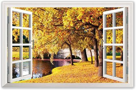 Fake Window View.Landscape Painting Open Window India | Ubuy