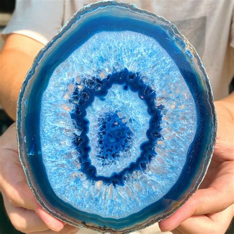 Natural Beautiful Blue Agate Geode - Artifacts World