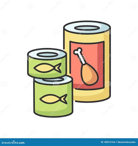 Canned Goods and Soups RGB Color Icon Stock Vector - Illustration of cartoon, clip: 180012166