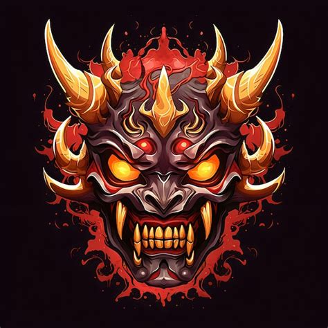 Premium AI Image | Evil Detailed Illustration on a Black background ...