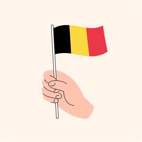 Cartoon Hand Holding Belgian Flag Icon. The Flag of Belgium, Concept Illustration. Flat Design ...