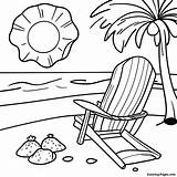 Sunny July Beach Scene Coloring Page  Pagescom sketch template