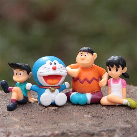 4pcs/lot Doraemon PVC Action Figure Toys Doraemon Shizuka Minamoto ...